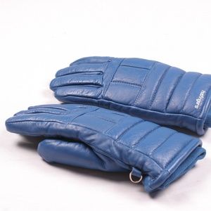 Hotfinger Blue Leather Winter Gloves